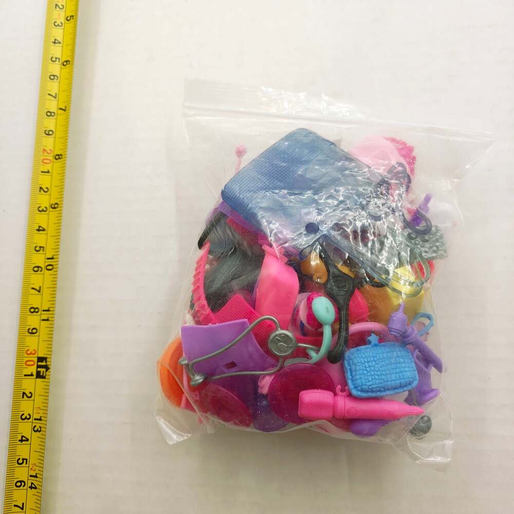 Barbie Doll Accessories Lot Mixed Shoes Purses Clothes Hangers Toys Bags